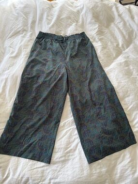 Toad&Co Purple and Teal Patterned Drawstring wide leg pant. NWT. Size XL